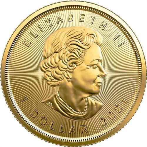 Hoja de Arce Canadiense 1/20 oz Oro 2021