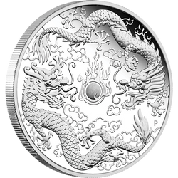 Due draghi 1 oncia d'argento 2020 Proof