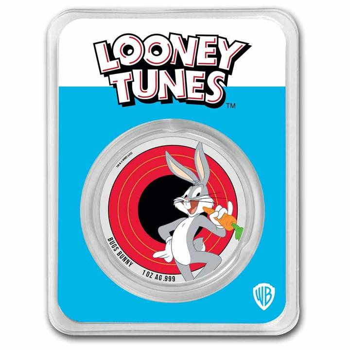 Samoa : Looney Tunes - Bugs Bunny coloré 1 once d'argent 2022 Slab