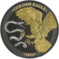 Malte : Golden Eagle plaqué or 1 once d'argent 2024