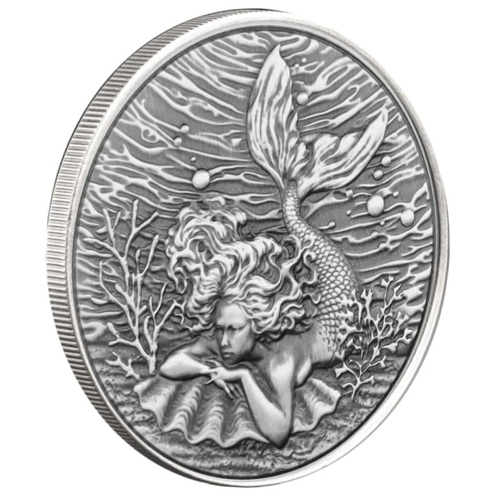 Pièce en Argent Mermaid Under the Sea 1 once d’Argent 2026 Antiqued Coin