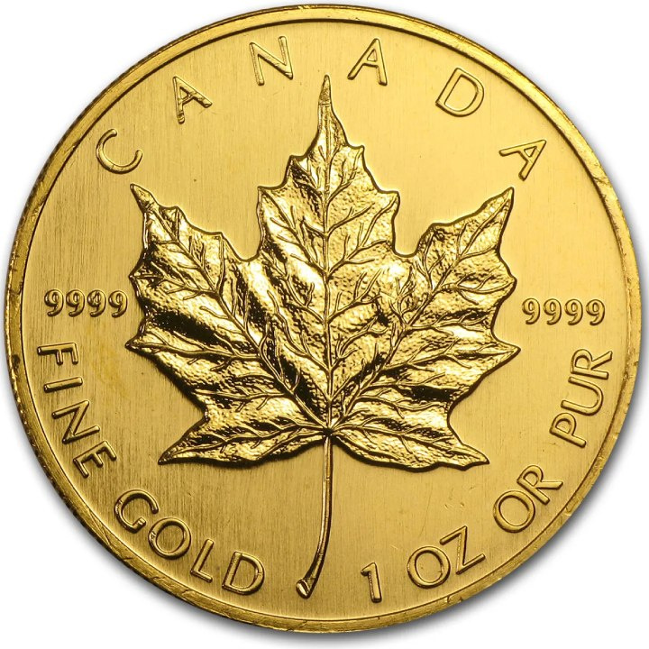 Hoja de Arce Canadiense 1 oz Oro 1991