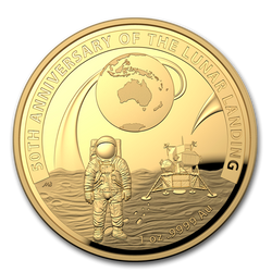 Apollo 11- 50 Jahre Mondlandung 1 oz Gold 2019