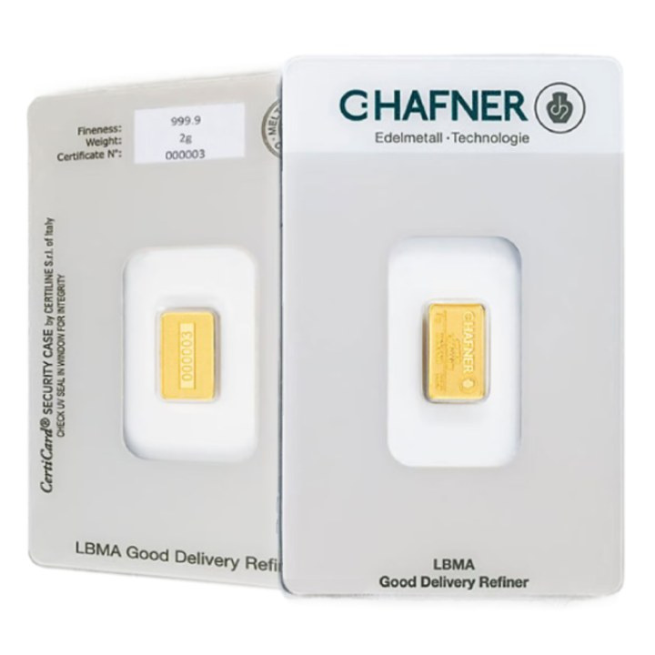 Barra C. Hafner 2 gramos Oro LBMA GD Refiner