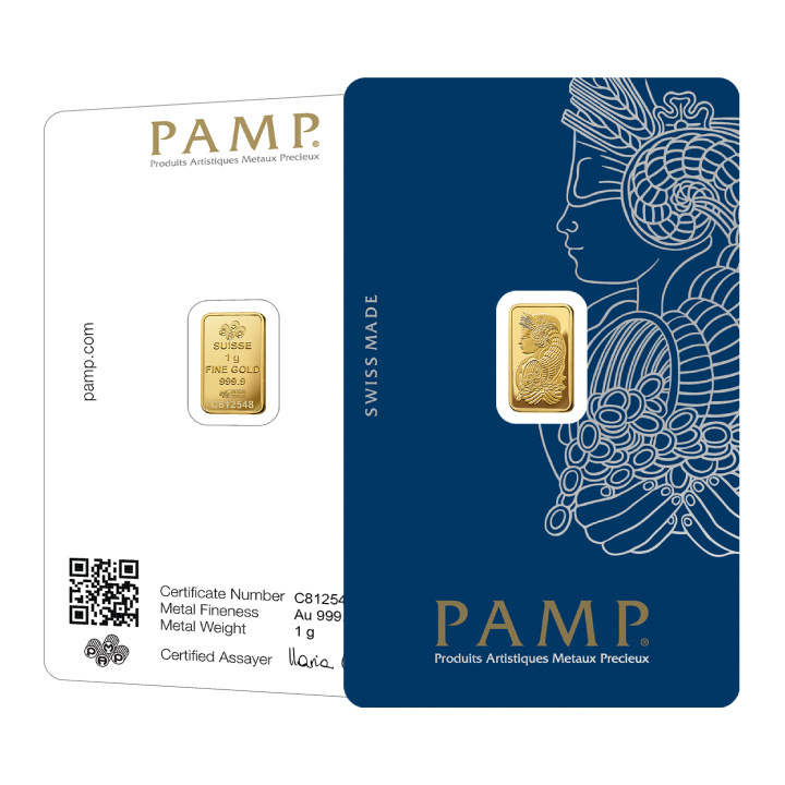 Pamp Suisse Fortuna Veriscan 1 gram Gold Bar LBMA GD Refiner