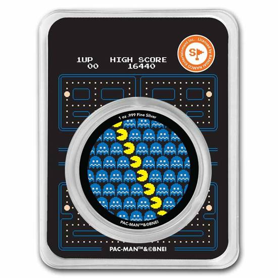 PAC-MAN Pixel Pattern colorized 1 oz Silver | Metal Market Europe