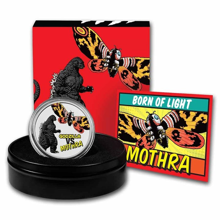 Niue: Godzilla vs Monsters - Mothra coloured 2 oz Silver 2023 