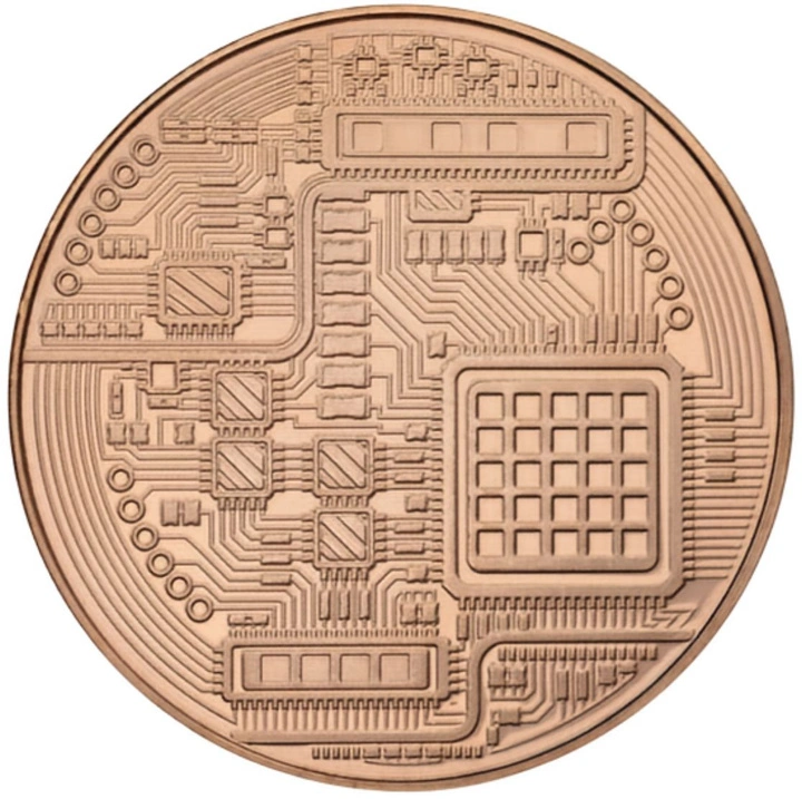 Medaglia in rame Bitcoin 1 oncia AVDP di rame