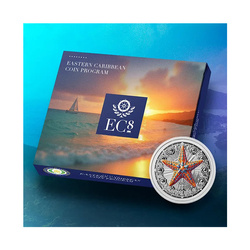 Montserrat: Starfish coloreada 1 onza de plata 2024 2024 Proof