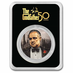 Niue: The Godfather barevná 50. výročí filmu 1 unce stříbra 2022 Slab