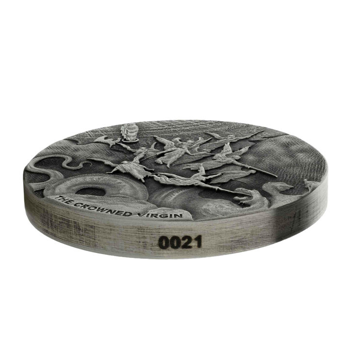 Niue: Biblical - The Crowned Virgin 2 oz Silber 2019 Proof Antiqued Coin