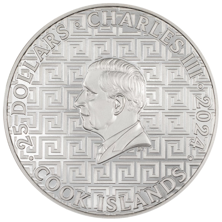 Cook-szigetek: Bucket List – Santorini színes 5 uncia ezüst 2024 Proof