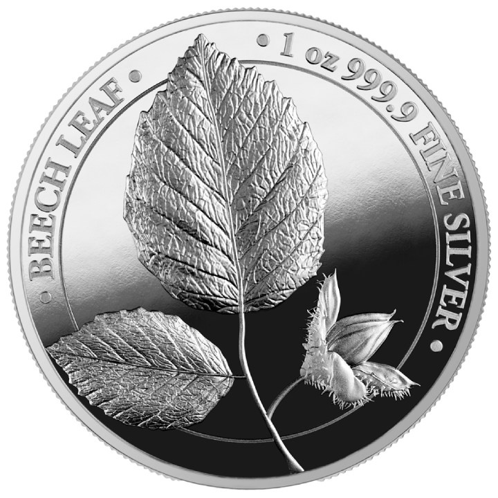 Hoja de Haya 1 uncja Srebra 2023 Proof