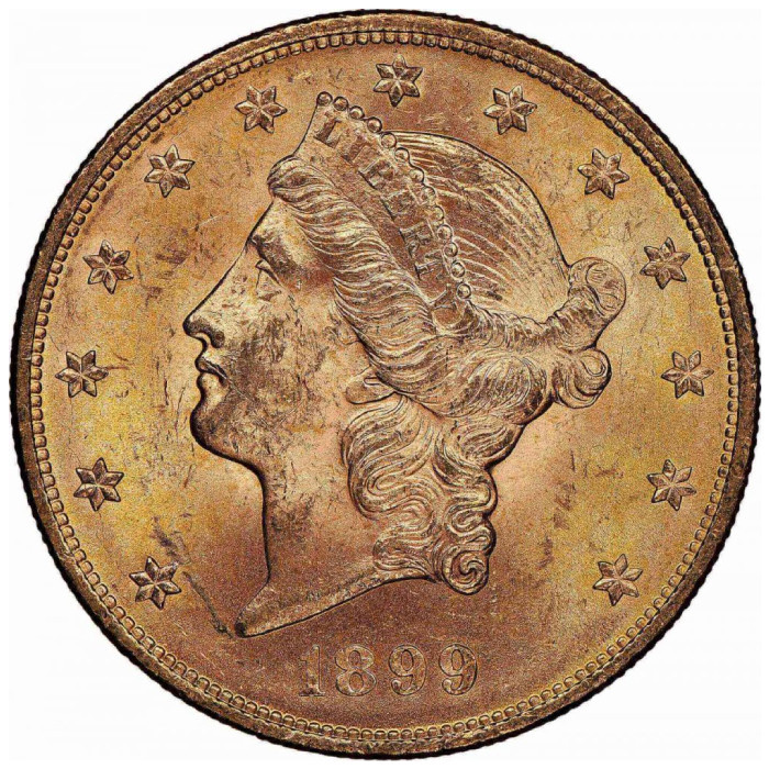 Liberty Head 20 dolláros aranyérme 1899