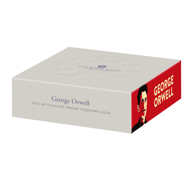 George Orwell £2 pozłacany Srebro 2025 Proof Piedfort