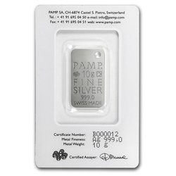 Barra de plata de 10 gramos Pamp River Stones