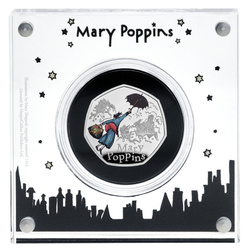Mary Poppins kolorowana 50p Srebro 2025 Proof 