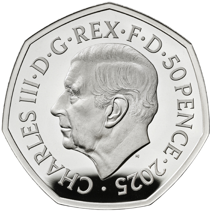 A 80-a Aniversare a Zilei VE 50p Argint 2025 Proof Piedfort