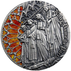 Cameroon: Notre Dame de Paris coloured 2 oz Silber 2019 Antiqued Coin