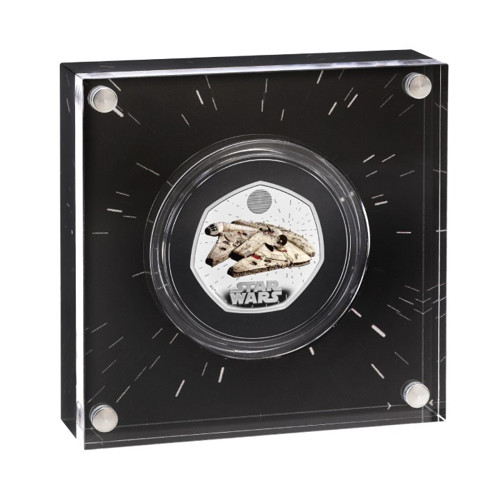 Star Wars: Millennium Falcon 50p coloured Silber 2024 Proof