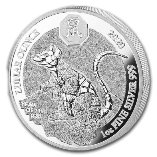 Rwanda: Lunar - Year of the Rat 1 oz Silver 2020 Proof