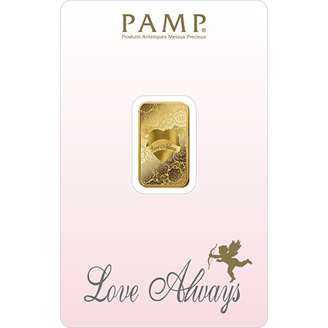 5 gram Gold Bar Pamp Suisse Love Always