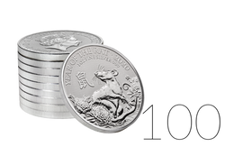 Año de la Rata 1 oz Plata Reino Unido PAQUETE de 100 PAQUETES 2020