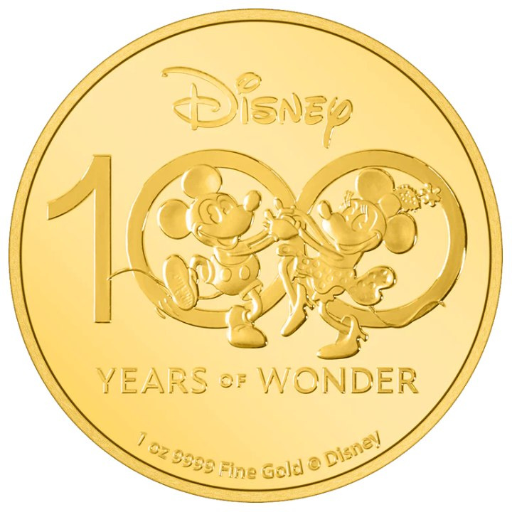 Niue: Disney 100 Años de Maravilla - Mickey Mouse y Minnie Mouse 1 oz Oro 2023 Proof