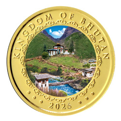 Bután: Año Lunar del Caballo coloreada 1/4 oz Oro 2026 Proof