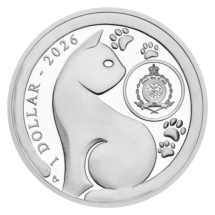 Moneda de plata Razas de gatos - Gato siberiano coloreada 1 onza de plata 2026 Proof