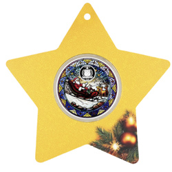 Samoa: Stained Glass Christmas Colorized 1 oz Silver 2025 Proof