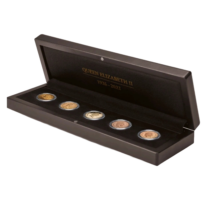 Leuchtturm - Volterra coin case for 5 Sovereigns ‚Queen Elizabeth II‘in capsules Empty