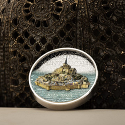 Îles Cook : Mont-Saint-Michel coloré 2 onces d'argent 2023 Proof Ultra High Relief
