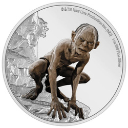 Niue: Il Signore degli Anelli - Gollum colorato 1 oncia d'argento 2022 Proof