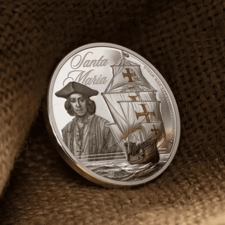 Cook Islands: Legends of the Seas – Santa Maria Colorized 1 oz Silver 2026 Proof