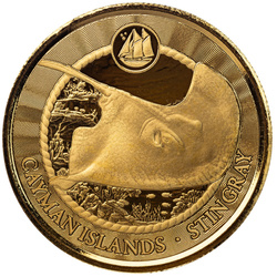Kajmán-szigetek: Stingray 1 uncia arany 2024 Prooflike