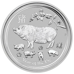 Lunar II: Year of the Pig 2 oz Silver 2019