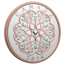 Canadá: Celebra el Amor $20 chapado en oro Plata 2026 Proof