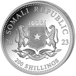 African Wildlife: Somalia Elephant 2 oz Silber 2023