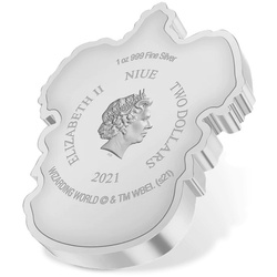 Niue: Harry Potter - Gryffindor Crest coloured 1 oz Silber 2021 Proof