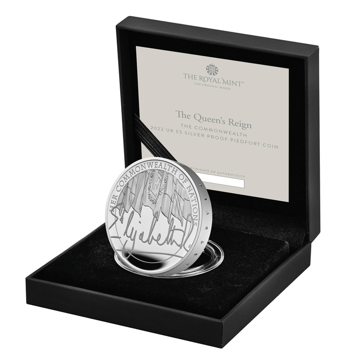 The Queens Reign - Commonwealth Argento £5 2022 Proof Piedfort