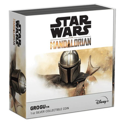 Niue: Star Wars The Mandalorian - Grogu colorato 1 oncia d'argento 2022 Finitura anticata