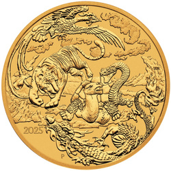 Čínské mýty a legendy: 2025 Zlatá unce 1 oz: Čtyři strážci