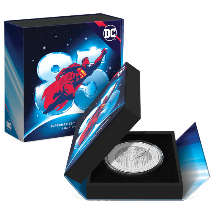 Niue : DC Comics - Superman 85e anniversaire de la bande dessinée 3 onces d'argent 2023 Proof