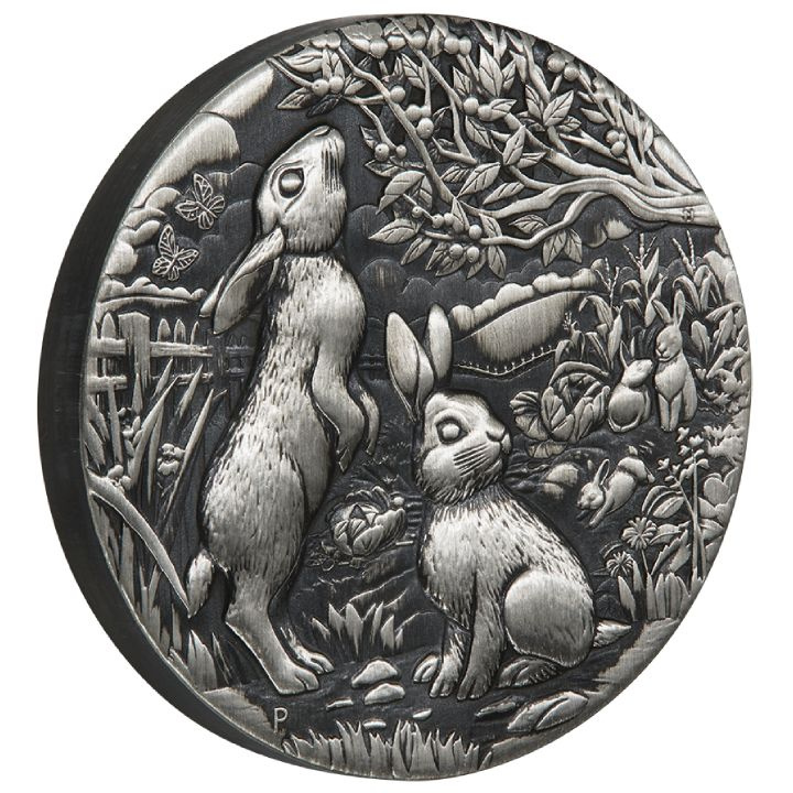 Perth Mint: Lunar III - Year of the Rabbit 2 oz Silber 2023 Antiqued Coin