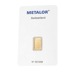 Sztabka Metalor 1 gram Złota