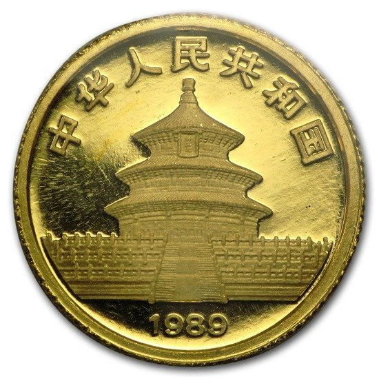 China Panda 1/10 oz Gold 1989