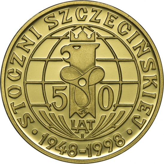 50 ans du chantier naval de Szczecin 1 once d'or 1998