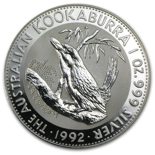 Kookaburra 1 uncja Srebra 1992