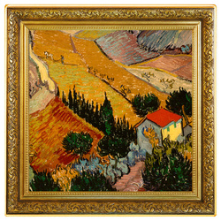 Niue: Vincent van Gogh - Valley with Ploughman Seen from Above coloured 1 oz Silver 2023 Gilded Proof Coin